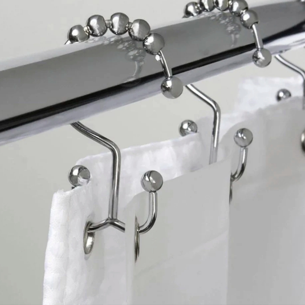 CONTAINER STORE Shower Curtain Hangers Rust-Resistant Double Heavyweight Nee